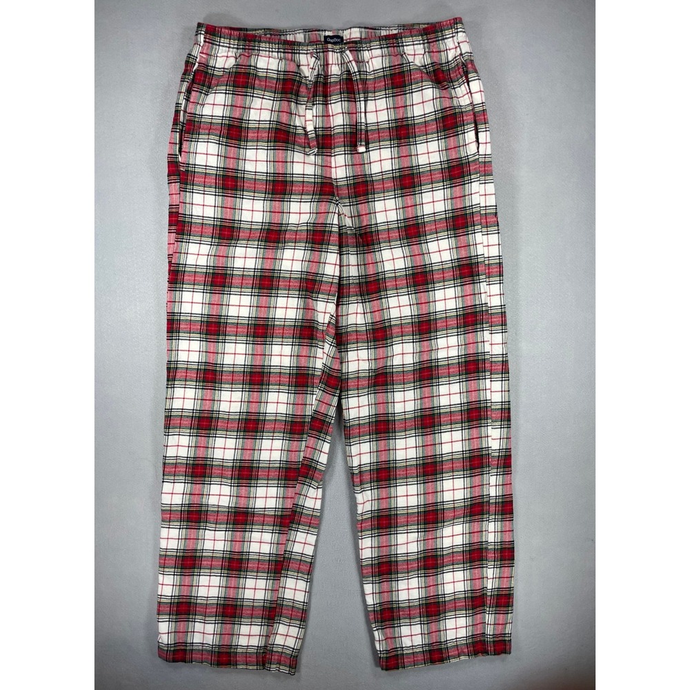Gap Mens Pajama Pants Plaid Red White Flannel Medium